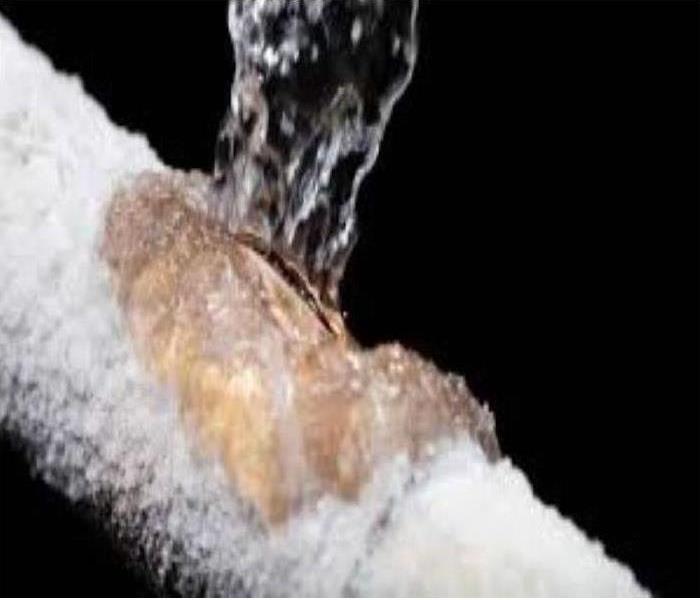 Iced frozen water pipe